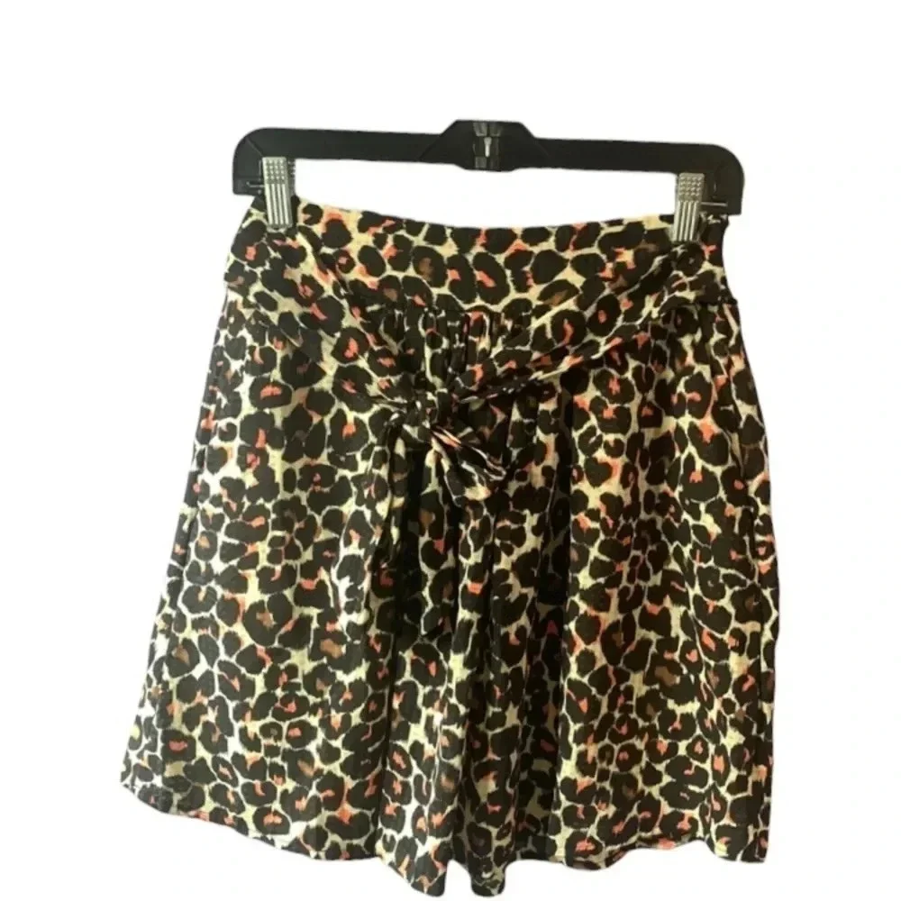 Who What Wear women's dirndl leopard print circle XS skirt